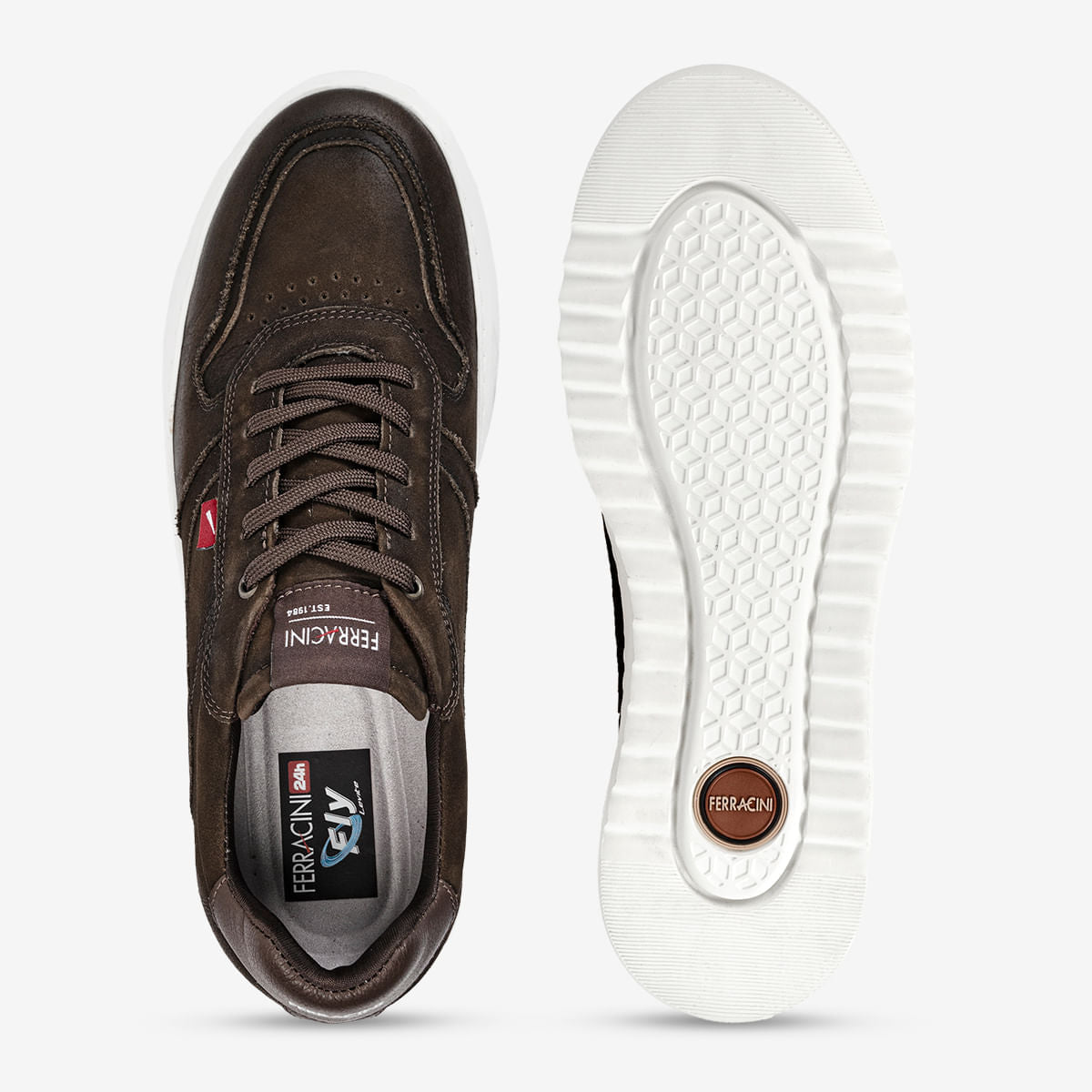 Sneaker Masculino de Couro Marrom Lancy | Ferracini - Image 3