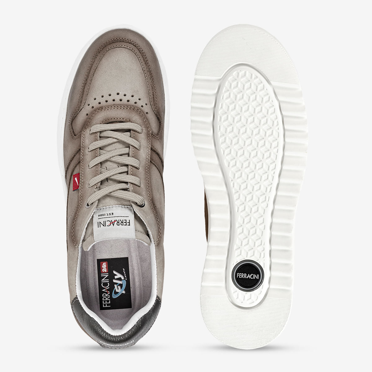 Sneaker Masculino de Couro Taupe Lancy | Ferracini - Image 4