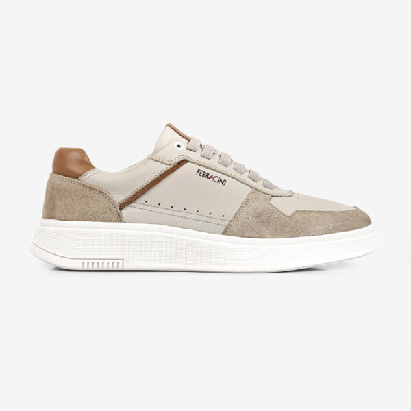 Sneaker Masculino de Couro Areia Logan | Ferracini
