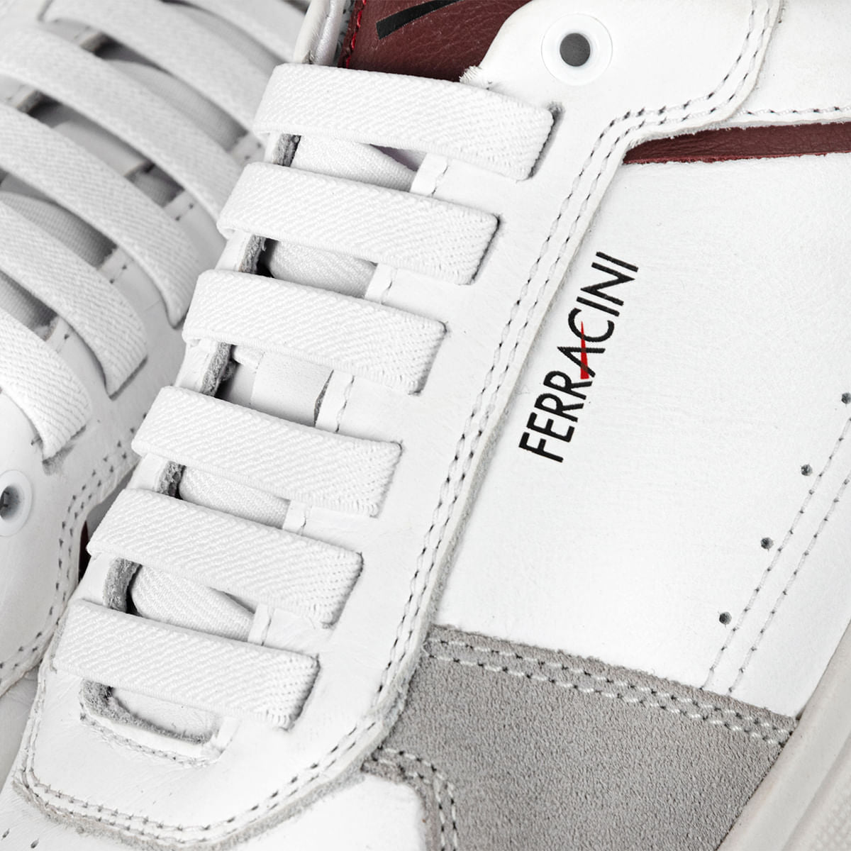 Sneaker de Couro e Camurça Branco Logan | Ferracini - Image 4