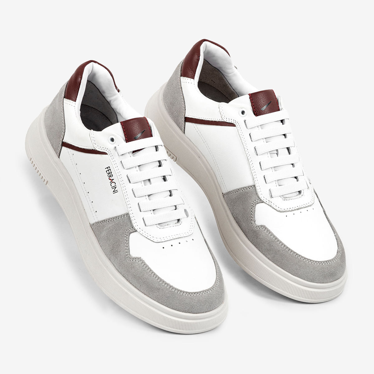Sneaker de Couro e Camurça Branco Logan | Ferracini - Image 2