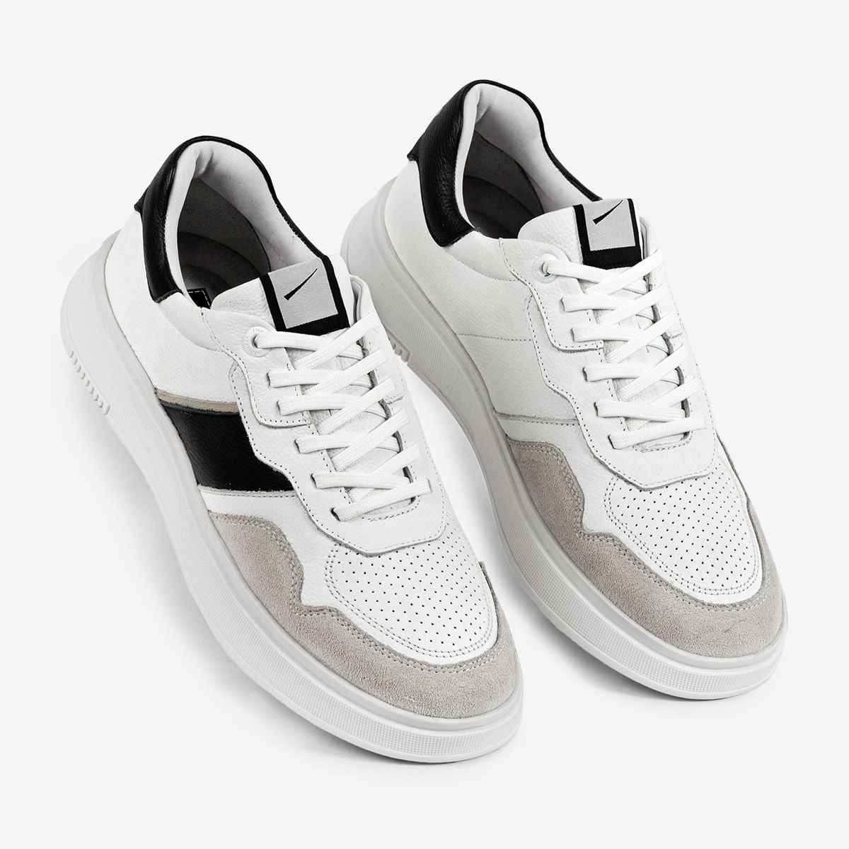 Sneaker Masculino de Couro Branco Logan - Image 3