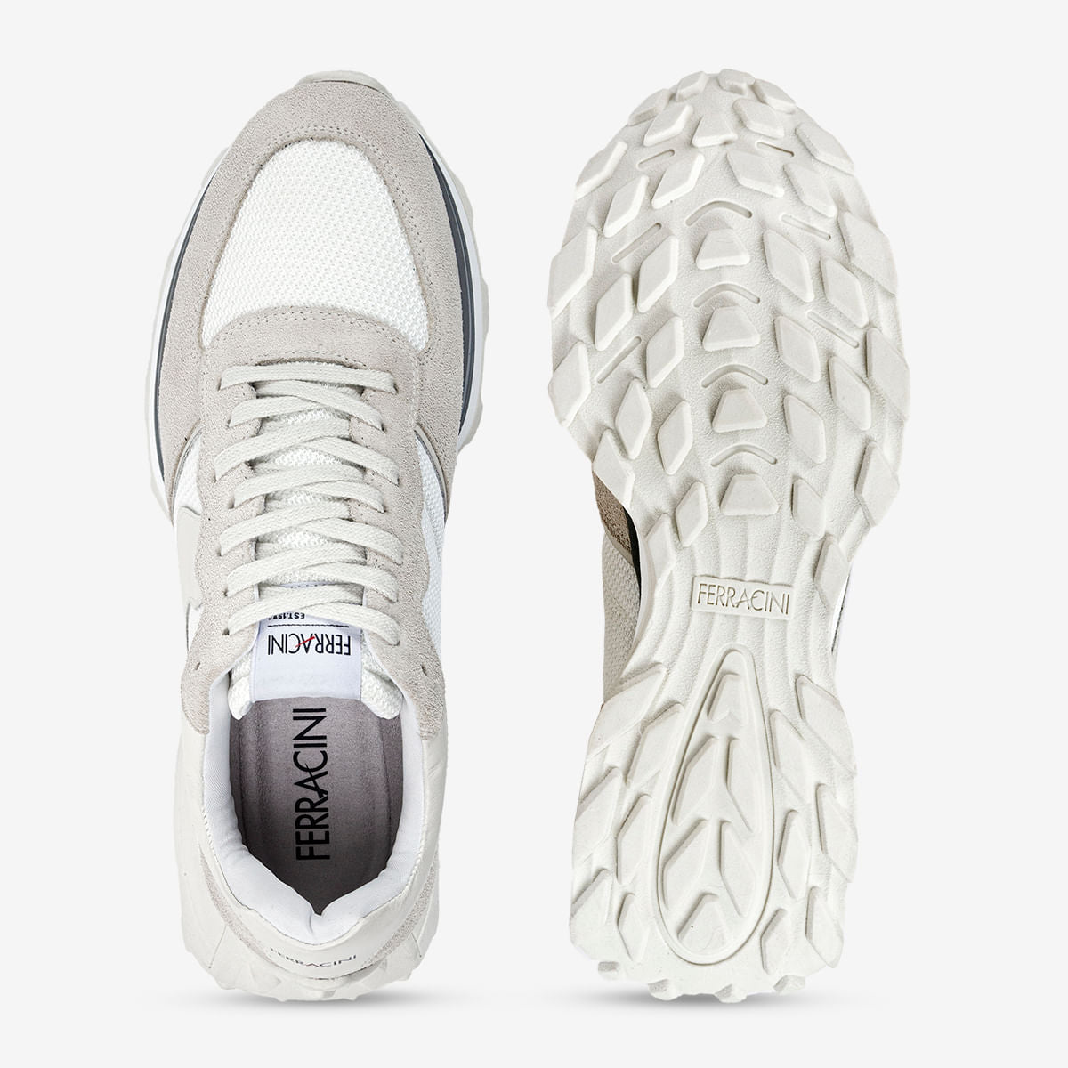 Sneaker Masculino em Camurça Branco Mid | Ferracini - Image 2