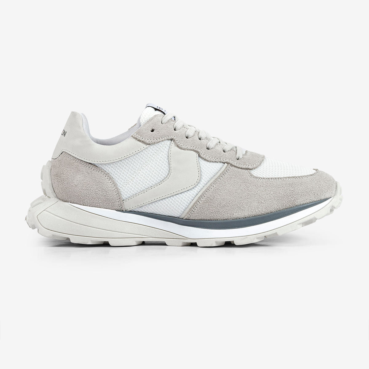 Sneaker Masculino em Camurça Branco Mid | Ferracini