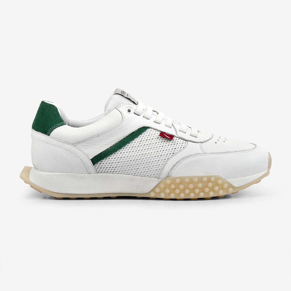 Tênis Sneaker Masculino de Couro Branco Racer | Ferracini