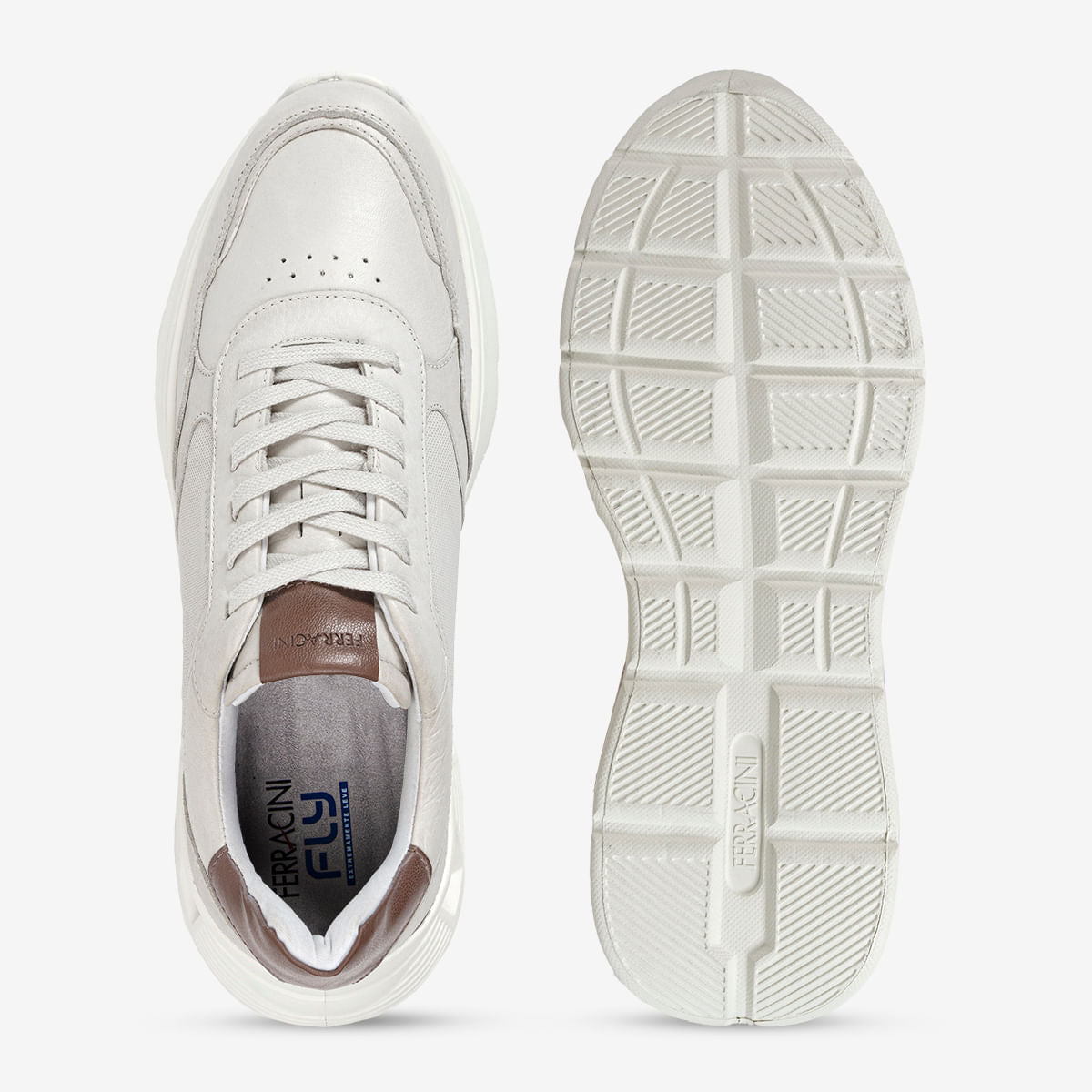 Sneaker Masculino de Couro Off White Speed | Ferracini - Image 3