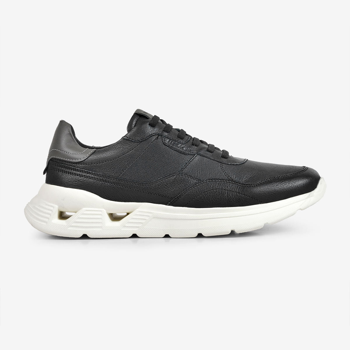 Sneaker Masculino de Couro Preto Speed | Ferracini