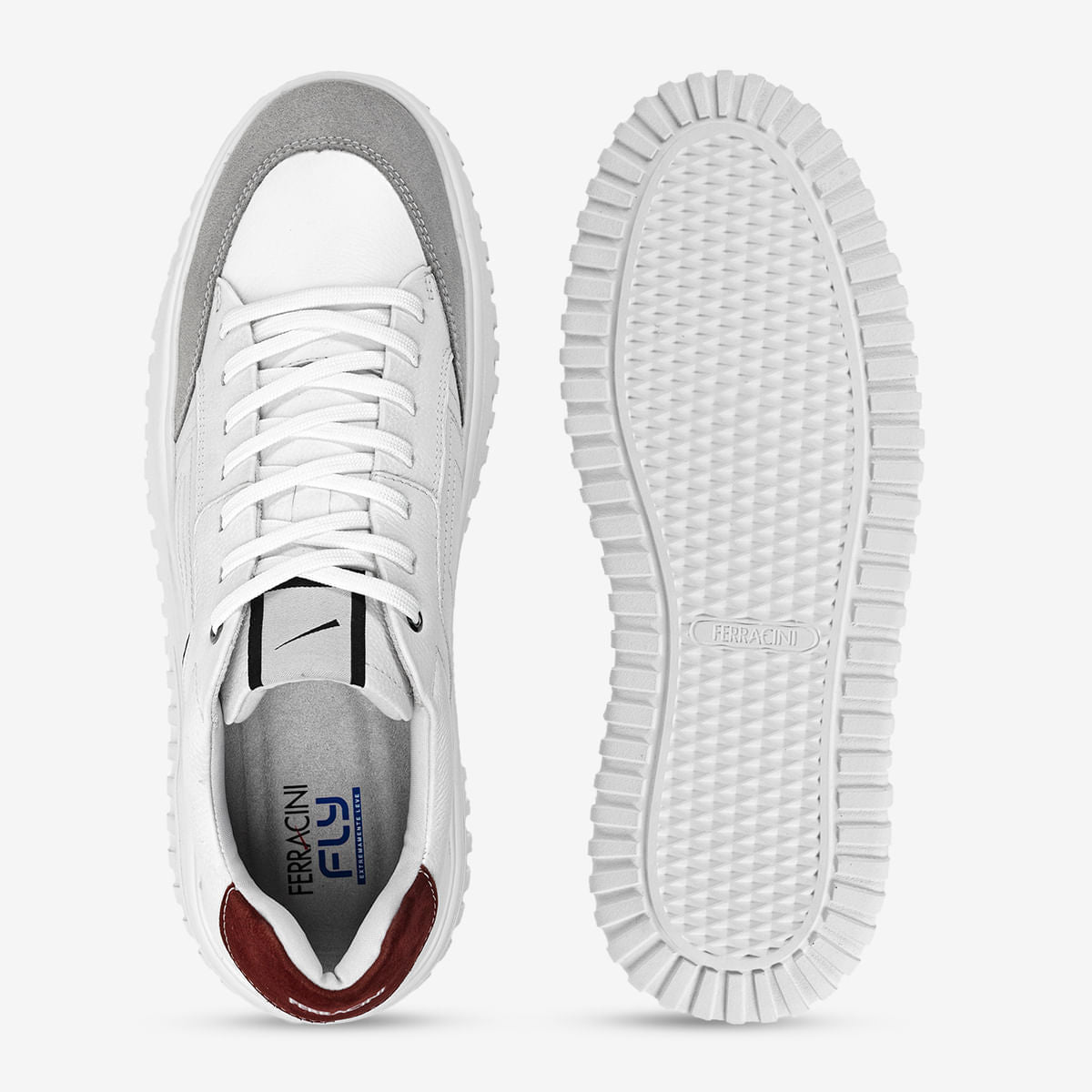 Sneaker Masculino de Couro Branco com Bordô Still - Image 4