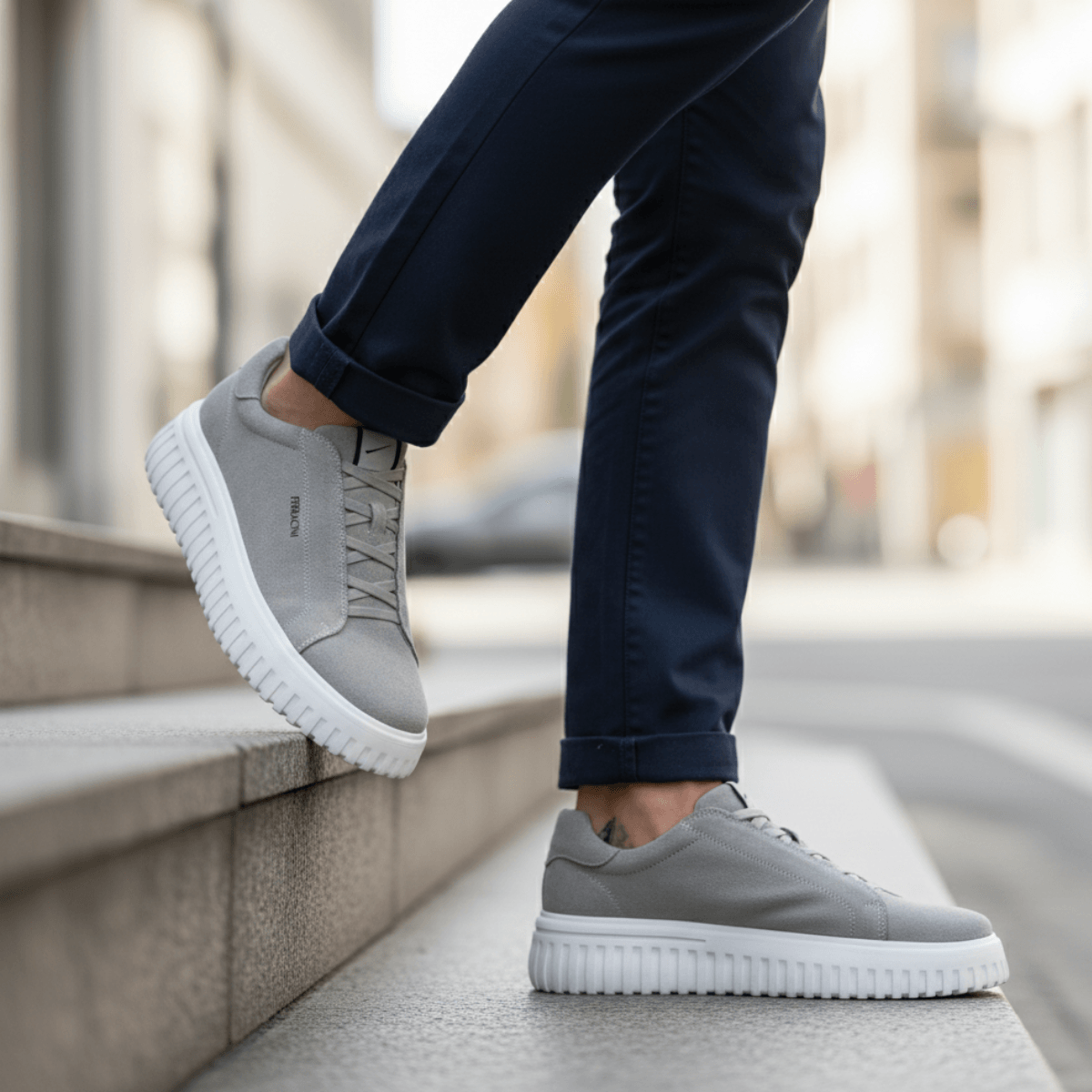 Tênis Sneaker Masculino Camurça Cinza Still - Image 2