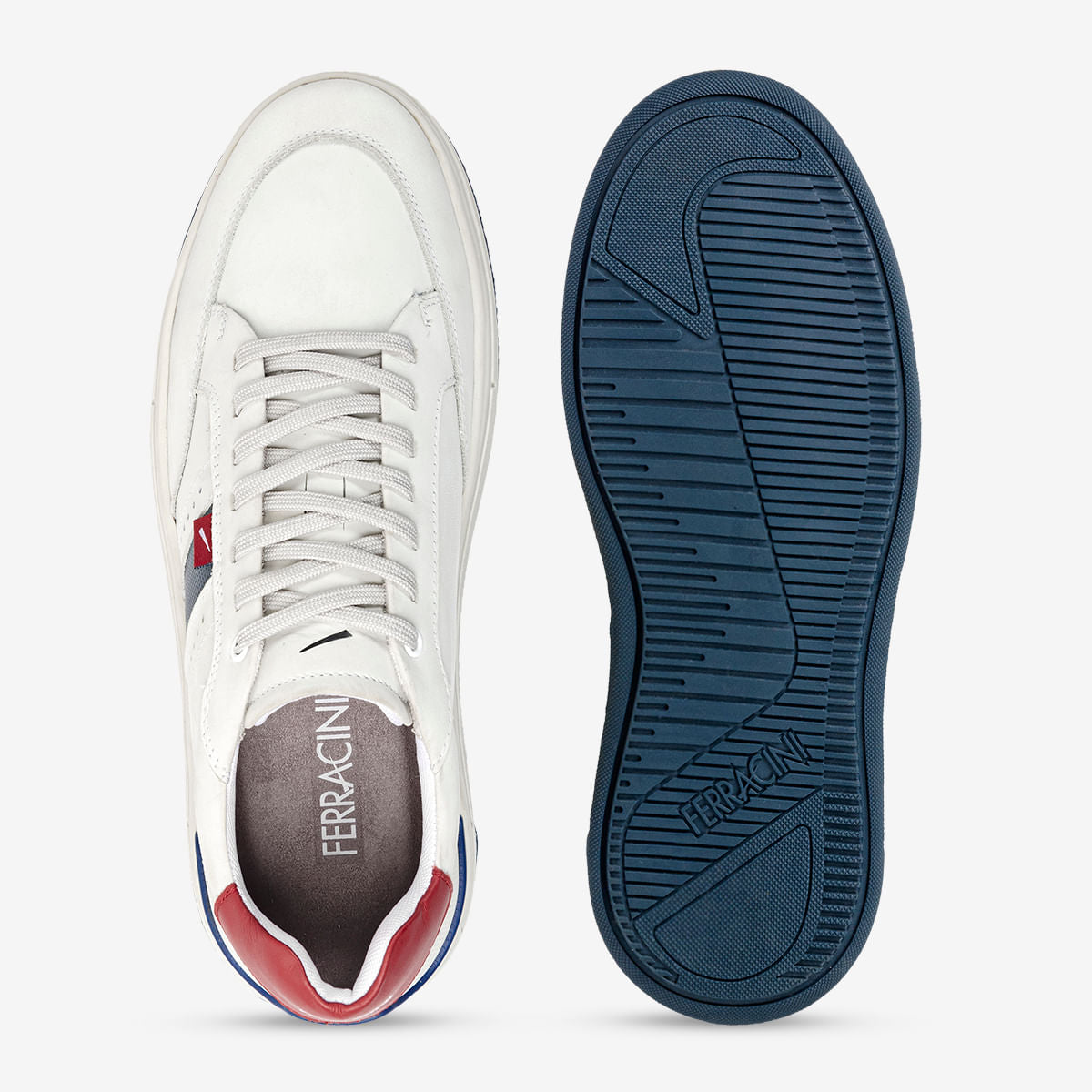 Tênis Masculino de Couro Branco Alvejado Locker - Image 3